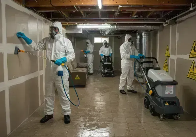 Basement Moisture Removal and Structural Drying process in South Roxana, IL